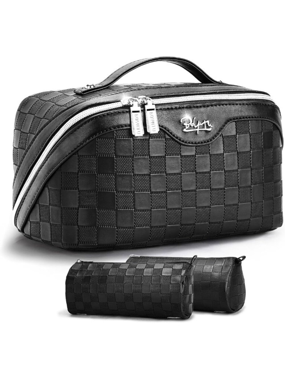 Large Travel Makeup Organizer Set - 3 Pcs Cosmetic Bags for Women, Stylish
